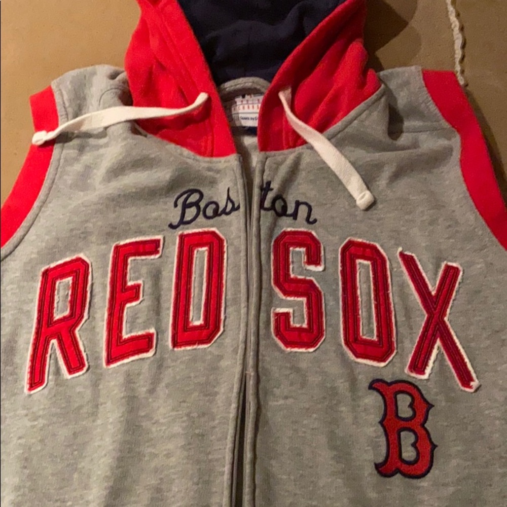 Red Sox cotton vest with hood